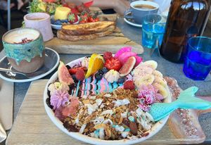 Acai bowl, big breakfast platter, apple pie latte  at The Cardamom Pod in Southport