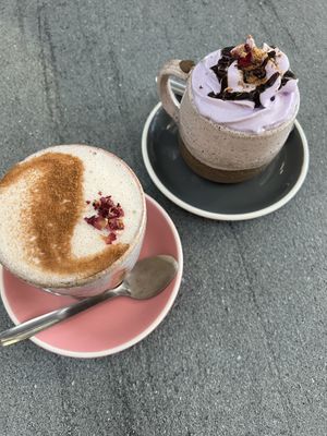 Chai latte and ginger bread hot chocolate   at The Cardamom Pod in Southport