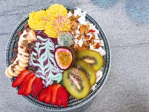 We ordered the most aesthetically-pleasing and abundantly flavoursome Acai bowl I've ever indulged in! The serving is a generous portion that keeps you well-sustained into the day, at The Cardamom Pod in Southport