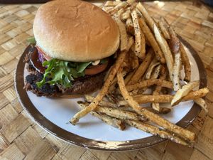 Vegan Burger with Fries   at Mid City Grill in Kingsport