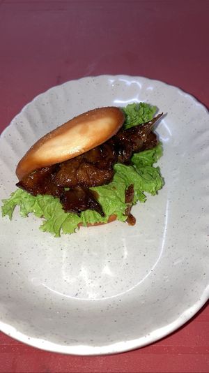 Wednesday Special: Sliced Bun With Braised Mushroom (Kuah-Pau  紅燒菇-刈包/割包). Sweet bun, savory filling. Interesting combo in a good way   at Coo Sweet Bun  够甜满 in Penang