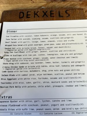 Part of Menu cart  at Dekxels in The Hague