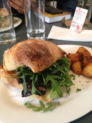 Amazing Vegan Mushroom Burger at Chapel Arts Cafe in Bath