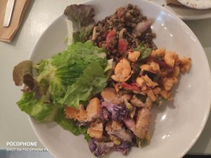 An extra salad plate. Highly recomanded! All the salads were great at Chapel Arts Cafe in Bath