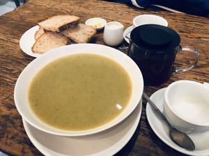 Leek and potato soup 😋 at Chapel Arts Cafe in Bath