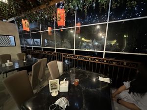 Outside seating with view #Veganuary at Karunia Baru in Bogor