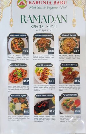 Ramadan menu at Karunia Baru in Bogor