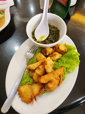 Delicious ayam cabe hijau at Karunia Baru in Bogor