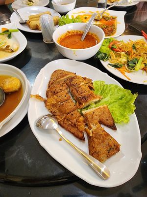 Ikan bumbu Bali, ( separate saos) at Karunia Baru in Bogor