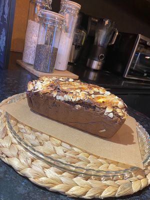 Babana bread vegan no added sugar with almond chips at Boboli in Antalya