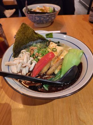 Black garlic tofu ramen at Umaimon in Amsterdam