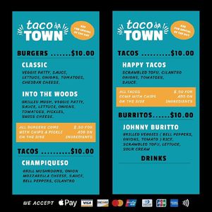 Taco da Town Menu at Taco Da Town in Roseburg