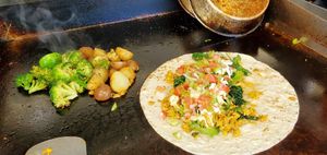 Tofu Taco & Grilled Potatoes, Broccoli, and Brussel Sprouts at Taco Da Town in Roseburg