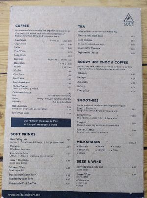 Menu page 2 (Apr 2022) at Coffee Culture in York