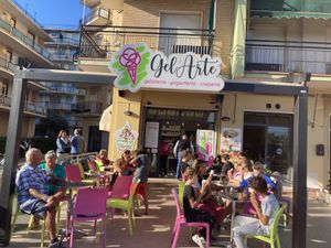 Fuori. Outside  at GelArte in Taggia