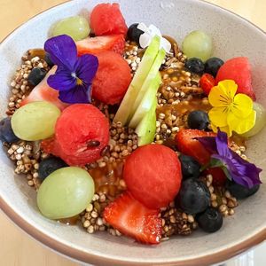 Granola fruit bowl (ask for vegan opt) #Veganuary at Ten Square Cafe in Melbourne