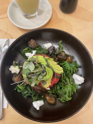 The sweet Potato vegan stack   at Ten Square Cafe in Melbourne