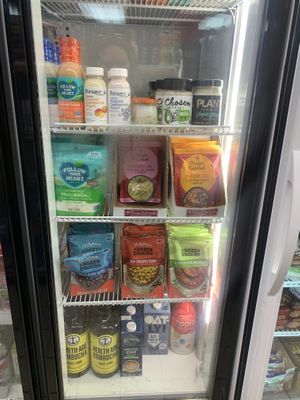 Refrigerated vegan goods   at Hangry Planet in San Bruno