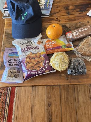 The healthy stuff was chosen by my  wife. Hands off the pastries… they’re mine    at Hangry Planet in San Bruno