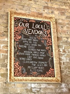 Locally-sourced ingredients  at The National Cafe in Milwaukee