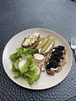 Karelian pies (karjalanpiirakka)  at Kahvila Rakastan in Helsinki