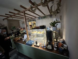 Lovely servery area pay at the counter   at Kahvila Rakastan in Helsinki