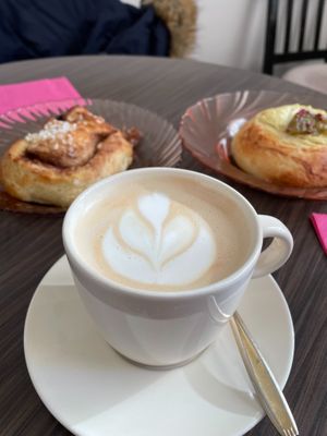 Coffee with milk at Kahvila Rakastan in Helsinki