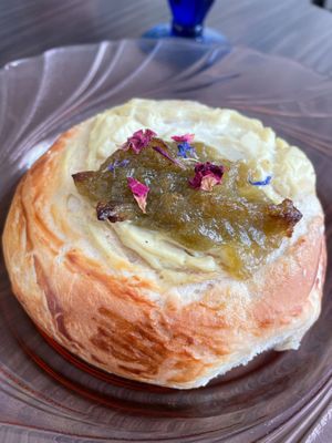 Pastry with passion fruit at Kahvila Rakastan in Helsinki