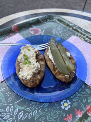 Eggless butter and pickle Karelian pies  at Kahvila Rakastan in Helsinki