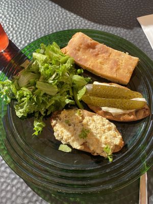 Mixture of pie type dishes. I think Keralian pie - it had potato in it   at Kahvila Rakastan in Helsinki