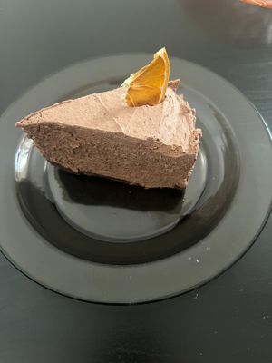 orangey chocolate cheeecake  at Kahvila Rakastan in Helsinki