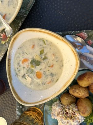 Finnish Vegan Fish Soup   at Kahvila Rakastan in Helsinki