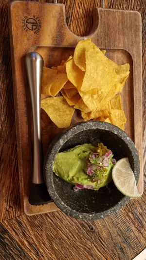Guacamole, served with tortilla chips at TACO FANATICO in Nagoya