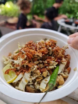 Tea leaves rice salad at Burmese Vegan in Bangkok