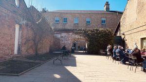 Entrance around the corner   at Pear Tree Pantry at Cannon Hall  in Barnsley