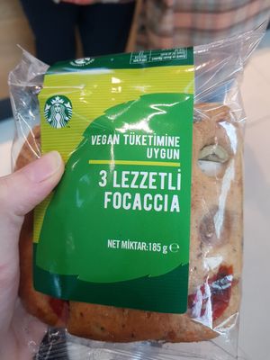 Focaccia sandwich can be warmed up at IST - Starbucks in Istanbul
