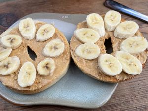 Banana and peanut butter bagel  at CBCB & ODFUB in Brunswick