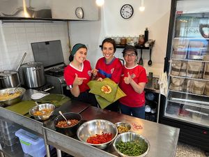 Meet the Team! we are Hellen, Laura and Marjorie and we love to share our costarican culture and warm, we will recieve you with wide arms open to make you feel at home  at Sopitas in San Jose