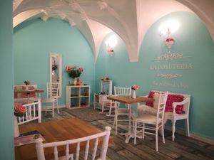 inside of the shop at La Donuteria in Zilina