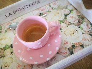 cute coffee at La Donuteria in Zilina