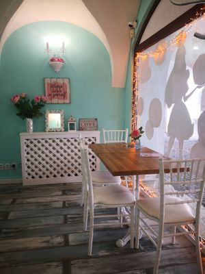 inside of the shop at La Donuteria in Zilina