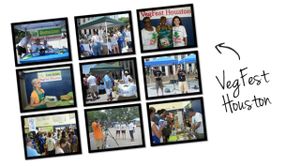VegFest Houston collage at Vegan Society of PEACE in Houston