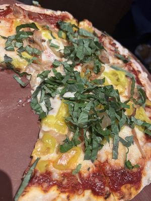 Ring of fire pizza modified to be vegan   at Coal Fire  in Gaithersburg