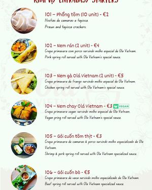 Menu   at Ola VIETNAM in Porto