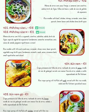 Menu   at Ola VIETNAM in Porto