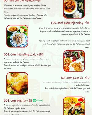 Menu   at Ola VIETNAM in Porto