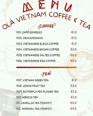 Menu   at Ola VIETNAM in Porto