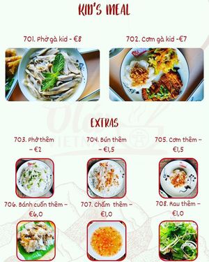 Menu   at Ola VIETNAM in Porto