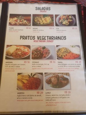 Cardápio at Biyou'Z Gastronomia Africana in Sao Paulo