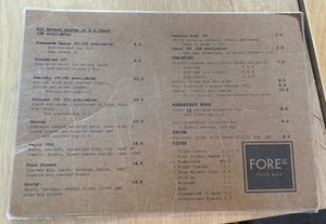 Menu November 2024  at Fore Street Café Bar in Newquay